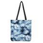 Blue And Black Acid Wash Tie Dye Print Tote Bag