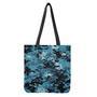 Blue And Black Digital Camo Print Tote Bag