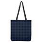 Blue And Black Tartan Pattern Print Tote Bag