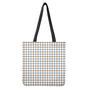 Blue And Brown Tattersall Pattern Print Tote Bag