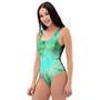 Blue And Green Tie Dye One Piece Swimsuite