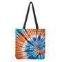 Blue And Orange Tie Dye Print Tote Bag