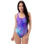 Blue And Pink Galaxy Space One Piece Swimsuite