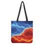 Blue And Red Lightning Print Tote Bag