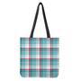 Blue And Red Madras Pattern Print Tote Bag