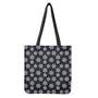 Blue And Silver Snowflake Pattern Print Tote Bag