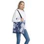 Blue And White Acid Wash Tie Dye Print Tote Bag