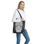 Blue And White Mayan Statue Print Tote Bag