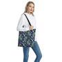 Blue Bohemian Paisley Pattern Print Tote Bag