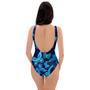 Blue Butterfly Print One Piece Swimsuite