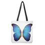 Blue Butterfly Wings Print Tote Bag