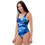 Blue Camo Print One Piece Swimsuite