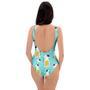 Blue Cat Print One Piece Swimsuite