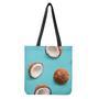 Blue Coconut Pattern Print Tote Bag