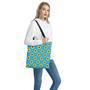 Blue Cute Sunflower Pattern Print Tote Bag