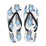 Blue Dog Cartoon Flip-Flops