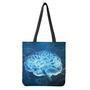 Blue Electrical Brain Activity Print Tote Bag