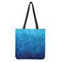 Blue Geometric Triangle Pattern Print Tote Bag