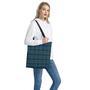 Blue Green And Red Tartan Pattern Print Tote Bag