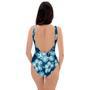 Blue Hibiscus Hawaiian Print One Piece Swimsuite