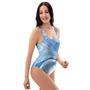 Blue Liquid Marble One Piece Swimsuite