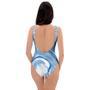 Blue Liquid Marble One Piece Swimsuite