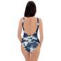 Blue Navy Camo Print One Piece Swimsuite