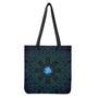 Blue Om Mandala Print Tote Bag