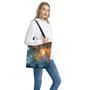 Blue Orange Stardust Galaxy Space Print Tote Bag