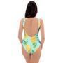 Blue Pineapple Print One Piece Swimsuite