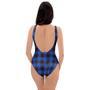 Blue Plaid One Piece Swimsuite