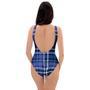 Blue Plaid Tartan One Piece Swimsuite