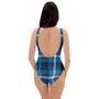 Blue Plaid Tartan Scottish One Piece Swimsuite