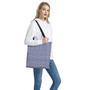 Blue Prince Of Wales Check Print Tote Bag