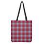 Blue Red And White Usa Plaid Print Tote Bag