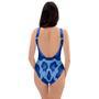 Blue Snakeskin Print One Piece Swimsuite