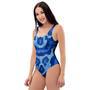 Blue Snakeskin Print One Piece Swimsuite