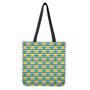 Blue Striped Pineapple Pattern Print Tote Bag