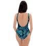 Blue Sugar Skull One Piece Swimsuite