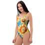 Blue Sunflower One Piece Swimsuite