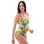 Blue Sunflower One Piece Swimsuite