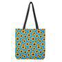 Blue Sunflower Pattern Print Tote Bag