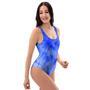 Blue Tie Dye Print One Piece Swimsuite