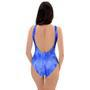 Blue Tie Dye Print One Piece Swimsuite