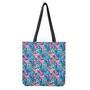 Blue Tropical And Pink Flamingo Print Tote Bag