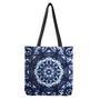 Blue Winter Mandala Print Tote Bag