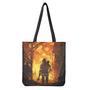 Brave Firefighter Painting Print Tote Bag