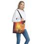 Brave Firefighter With Axe Print Tote Bag