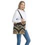 Brown And Black Snakeskin Print Tote Bag