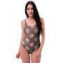 Brown And Tan Polka Dot One Piece Swimsuite